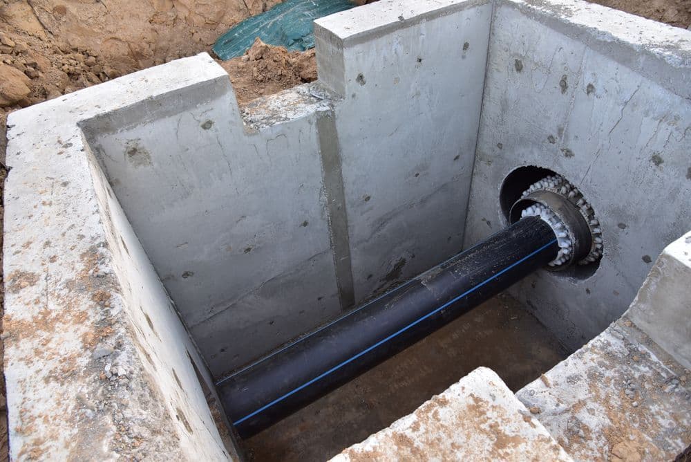Concrete Water Pipe Access Point With Black Pipe — Far Northern Concrete Pumping in Cape York, QLD